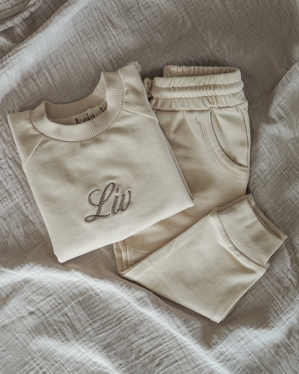 Crew Set 2-delt i Økologisk Bomuld | Beige