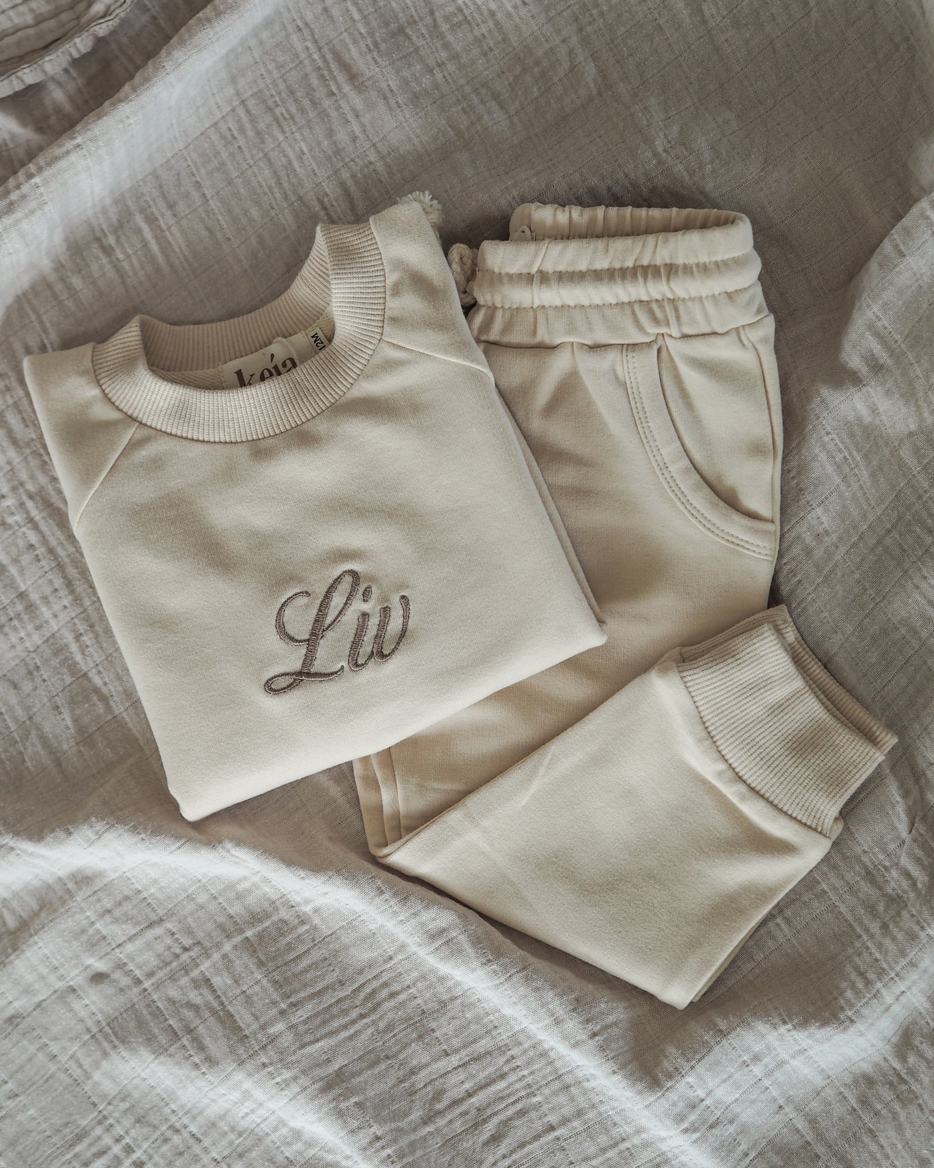 Crew Set 2-delt i Økologisk Bomuld | Beige